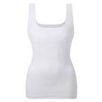 EUYZOU Women's Tummy Control Shapewear Tank Tops Seamless Square Neck Compression Tops Slimming Body Shaper Camisole-White L