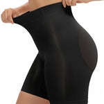 SHAPERX Tummy Control Underwear for Women – Mid-Waisted Seamless Shapewear Shorts Anti-Rolling Body Shaper Under Dresses, SZ5810-Black-L/XL