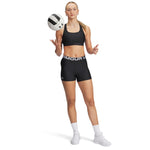 Under Armour Womens Crossback Mid Impact Sports Bra , Black (001)/Jet Gray , Large
