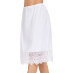 MANCYFIT Half Slips for Under Dresses Slip Skirt Extender for Women Underskirt Lace Trim A-Line Knee Length White Medium