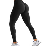 BRXL Women's Lycra No Front Seam Abdominal Control High Waist Seamless Gym Running Leggings Black Large