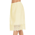 MANCYFIT Half Slips for Under Dresses Slip Skirt Extender for Women Underskirt Lace Trim A-Line Knee Length Beige Medium