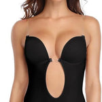 SHAPERIN Women's Backless Body Shaper Bra U Plunge Low Back Thong Shapewear Deep V Full Body Bodysuit
