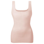 EUYZOU Women's Tummy Control Shapewear Tank Tops Seamless Square Neck Compression Tops Slimming Body Shaper Camisole - Light Pink XXXL