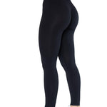 AUROLA Dream Collection Workout Leggings for Women High Waist Seamless Scrunch Athletic Running Gym Fitness Active Pants Dark Black L