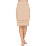 MANCYFIT Half Slips for Women Underskirt Dress Extender Lace Trim Knee Length Midi Skirt 19-26" Length (Light, Large)
