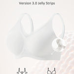 Gailife Womens Wireless V Mesh Comfortable Bra Seamless Bralette Push Up Brassiere No Underwire Supportive Tshirt Everyday Bra, White, L