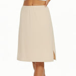 Staralfur Half Slip for Women Skirt Slip for Under Dresses Non Cling with Side Slit Nude Small