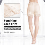 MANCYFIT Pettipants for Women Half Slip Culotte Shorts Split Skirt Lace Snip 4" Inseam Nude X-Large