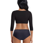 DEHORU Arm Shaper for Women Post Surgical Slimming Sleeves Compression Shirt Posture Corrector Tops Shapewear (BK S)