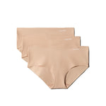 Calvin Klein Women's Invisibles Seamless Hipster Panties, 3 Pack, Light Caramel/Light Caramel/Light Caramel, Medium