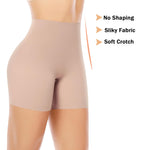 Womens Seamless Shaping Boyshorts Panties Tummy Control Underwear Slimming Shapewear Slip Shorts(#A1 Beige(no Control),Small)