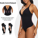 SHAPERIN Women's Deep V Neck Bodysuit Double Lined Plunge Tummy Control Shapewear Thong Body Suits Backless Cami Tank