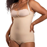 Isavela Stage 2 Compression Panty Bodysuit, Lipo Tummy Tuck Abdominoplasty BBL Recovery Post Surgical (BS02) (LG, Beige)