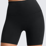 CRZ YOGA Butterluxe No Front Seam Biker Shorts 6" - High Waisted Lounge Pilates Workout Athletic Womens Buttery Soft Black Small