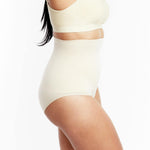 Underoutfit High Waisted Underwear for Women- Tummy Control Shapewear Panty- Small to Plus Sizes, Nude, Medium
