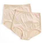 Bali womens Jacquard Mesh Tummy Panel Firm Control 2-pack Fajas Dfx710 shapewear briefs, Light Beige/Light Beige, XX-Large US