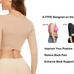 KSKshape Arm Shaper for Women Post Surgery Arm Lipo Compression Sleeves Front Closure Shapewear Bra Posture Corrector Tank Top,Beige,S