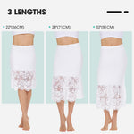 MANCYFIT Half Slips for Under Dresses Extender Slip Skirt for Women Lace Trim Long Underskirt 28 Inch White XX-Large