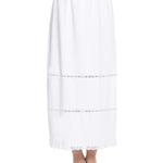 MANCYFIT Half Slip for Women Under Dresses Full Length Long Under Skirt with Lace 36" White Large