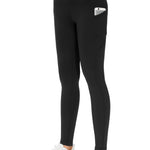 THE GYM PEOPLE Thick High Waist Yoga Pants with Pockets, Tummy Control Workout Running Yoga Leggings for Women (Large, Black)