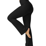 FOHOFO Yoga Pants Women, Flare Leggings for Women with Pockets Crossover High Waisted Bootcut Yoga Pants Black