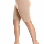 VOGUEMAX Women's Plus Size Short Leggings Stretchy Slip Shorts Mid Thigh Lightweight Pants Beige