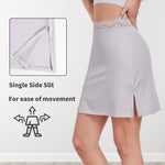 MANCYFIT Half Slips for Women Underskirt Short Mini Skirt with Floral Lace Waistband Gray Large