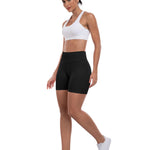 ATHVOTAR Workout Gym Shorts Women, High Waisted Seamless Butt Lifting Scrunch Butt Sports Shorts Black S
