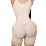 Forma Tu Cuerpo, Faja colombiana, Stage 2 Post Surgery Shapewear for Women, Tummy Tuck & Liposuction Compression Garment, Open Bust Colombian Faja with High Back & Zippered Gusset BEI XS