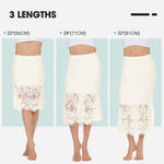 MANCYFIT Half Slips for Under Dresses Extender Slip Skirt for Women Lace Trim Long Underskirt 32 Inch Beige XX-Large
