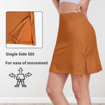 MANCYFIT Half Slips for Women Underskirt Short Mini Skirt with Floral Lace Waistband Dark Brown Large