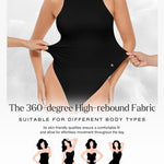 Popilush Bodysuits for Women Scoop Neck Body Suits Sleeveless Thong Halter Cotton Casual Tank Top for Summer