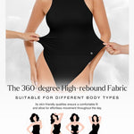 Popilush Bodysuits for Women Tummy Control Shapewear Compression Black Body Suit Seamless Thong Halter Cotton Casual Tank Top for Spring & Summer