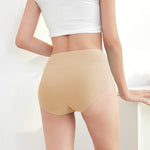 FallSweet No Show High Waist Briefs Underwear for Women Seamless Panties Multi Pack (Beige（4 Pack), L