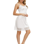 Belle Poque Lace Chemise White Full Slip Under Dress Whole Slips for Women M
