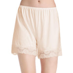 MANCYFIT Pettipants for Women Half Slip Culotte Shorts Split Skirt Lace Snip 4" Inseam Nude X-Large