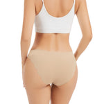 Medaling Seamless Underwear for Women No Show Wave Edge Low Rise Bikini Breathable Comfortable Soft Panties 6 Pack (A, Medium)