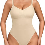 OQQ Women’s Shapewear Bodysuit Seamless Tummy Control Body Suit Soft Stretch Tank Top for Everyday Wear