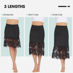 MANCYFIT Half Slips for Under Dresses Extender Slip Skirt for Women Lace Trim Long Underskirt 22 Inch Black XX-Large
