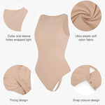 Popilush Body Suits for Women - Sleeveless Crew Neck Tank Top - Tummy Control Shapewear Bodysuit - Going Out Tops