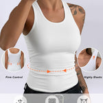 CHICME Womens Seamless Shapewear Camisole Tummy Control Tank Top for Women Slimming Body Shaper Vest Comfortable Invisible Undershirt for Daily Wear-White-M