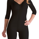 Isavela BB09-BK Stage 1 Post-Surgical Compression Bodysuit | Full Body Faja with Sleeves, Built-in Bra & Below Knee Coverage (Black, XL)