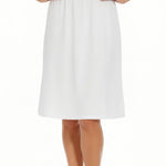 Staralfur Half Slip for Women Skirt Slip for Under Dresses Non Cling with Side Slit White Small
