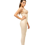 Isavela Body Suit Ankle Length W/Suspender Plastic Surgery Compression Garment W/Zipper (BS07) (2XL, Beige)
