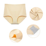 FallSweet No Show High Waist Briefs Underwear for Women Seamless Panties Multi Pack (Beige（4 Pack), L