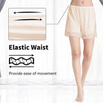 MANCYFIT Pettipants for Women Half Slip Culotte Shorts Split Skirt Lace Snip 4" Inseam Nude X-Large