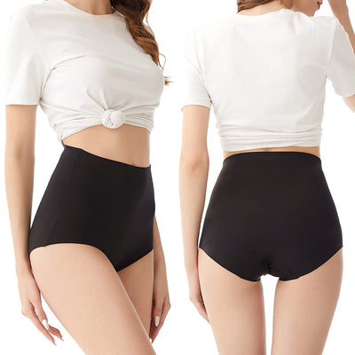 FallSweet No Show High Waist Briefs Underwear for Women Seamless Panties,Pack of 4 (Black4, XL)