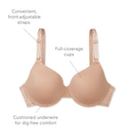Warner's Women's "This is not a Bra" Cushioned Underwire Lightly Lined T-Shirt Bra 1593, Toasted Almond, 36C