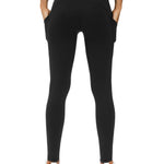 THE GYM PEOPLE Thick High Waist Yoga Pants with Pockets, Tummy Control Workout Running Yoga Leggings for Women (Large, Black)